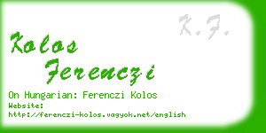 kolos ferenczi business card